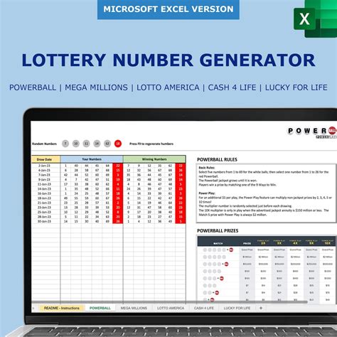 powerball number generator excel|Powerball Number Generator: Previous Results & Frequency .